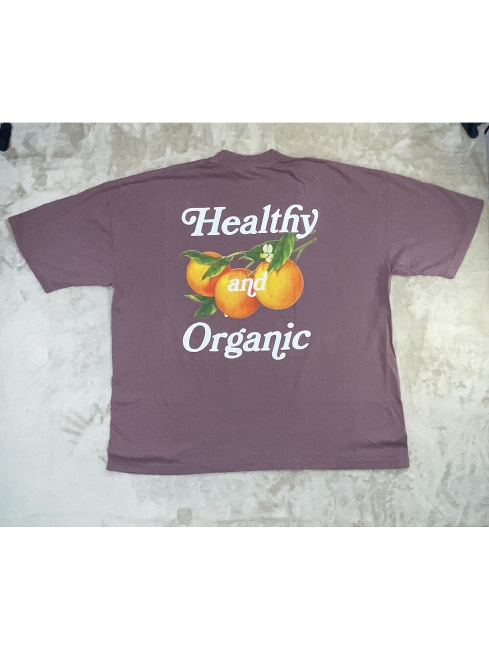 Midnight Organic X Larry June Healthy And Organic Graphic Mauve Tee Mens Sz 2XL